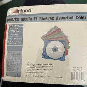 Inland DVD/CD Media EZ Sleeves Assorted Colors